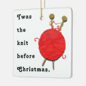 編み物ホリデーギフト セラミックオーナメント (左)