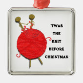 編み物ホリデーギフト メタルオーナメント (正面)