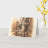 編み物マウス – Beatrix Potter カード (黄色い花)