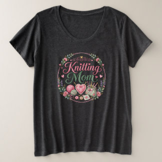 編み物ママ - プラスサイズTシャツ
