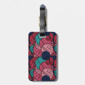 編み物ヤーンの球が付いているモノグラム-旅行 ラゲッジタグ (裏面縦)