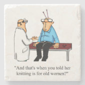 編み物ユーモアストーンコースターギフト ストーンコースター (正面)