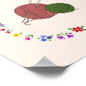 編み物ラバーハッピーニッターのポスターヤーンニードル ポスター (角)