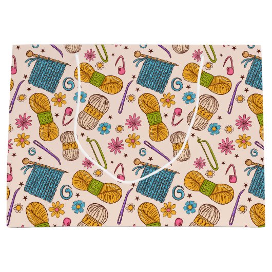 編み物ラブ ラージペーパーバッグ (正面)