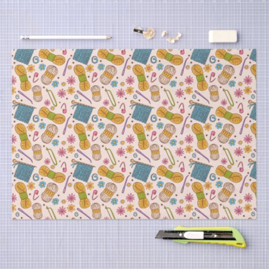 編み物ラブ 薄葉紙 (クラフト)