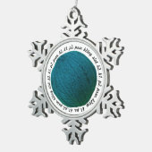 編み物リンゴヤーンボールティール(緑がかった色)工芸品 スノーフレークピューターオーナメント (右)