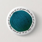 編み物リンゴヤーンボールティール(緑がかった色)工芸品 缶バッジ (正面)