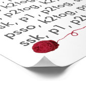 編み物リンゴレッドヤーンクラフツ ポスター (角)