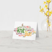 編み物レキシコン – ニットのための単語!ニット! カード (黄色い花)