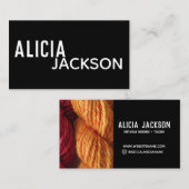 編み物レッドオレンジブラックヤパーソナライズされたーン 名刺 (正面/裏面)