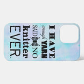 編み物不十分な糸の工芸品の水色のテクスチャ iPhoneケース (裏面横)