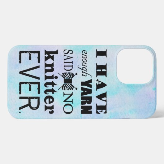 編み物不十分な糸の工芸品の水色のテクスチャ iPhoneケース (裏面横)