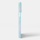 編み物不十分な糸の工芸品の水色のテクスチャ iPhoneケース (右側面)