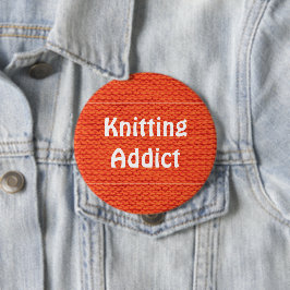 編み物中毒の羊毛模様 缶バッジ