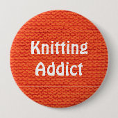 編み物中毒の羊毛模様 缶バッジ (正面)