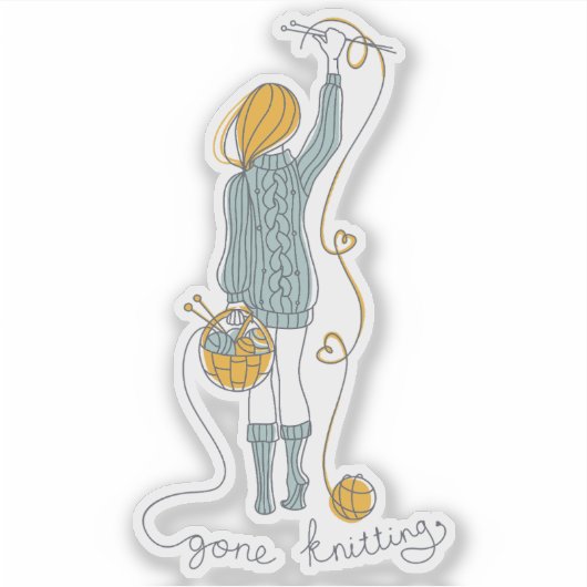 編み物中毒 シール (正面)