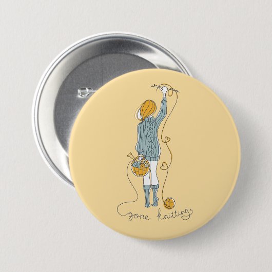 編み物中毒 缶バッジ (正面&裏面)