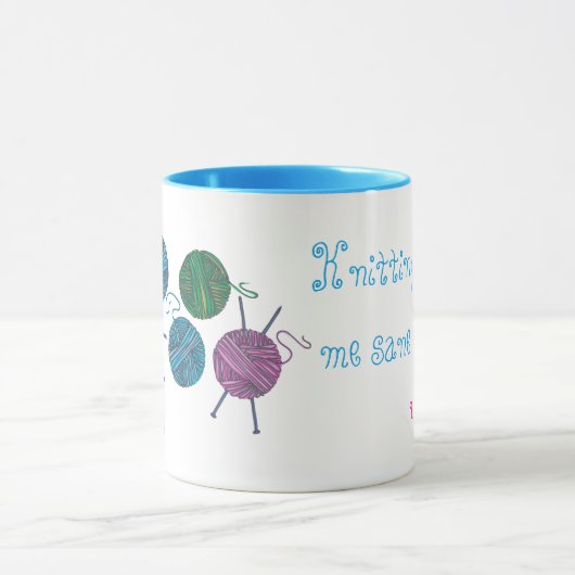 編み物保私のサイン…通常 – パーソナライズされた マグカップ (中央)