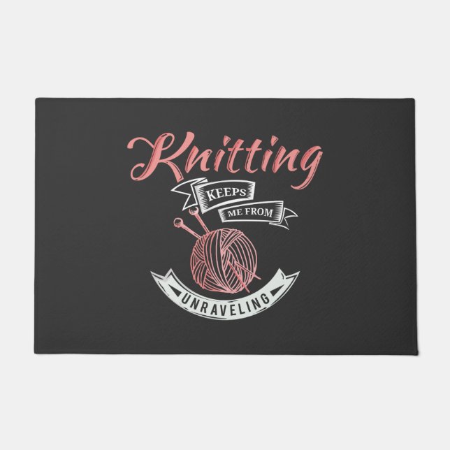 編み物保私の解除ノベルティ ドアマット (正面)