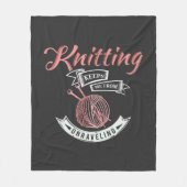 編み物保私の解除ノベルティ フリースブランケット (正面)
