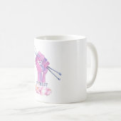 編み物力の握りこぶし、ヤーンは、抵抗します コーヒーマグカップ (正面右)