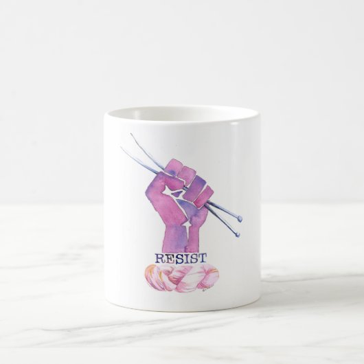 編み物力の握りこぶし、ヤーンは、抵抗します コーヒーマグカップ (中央)