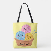 編み物収納バッグ毛糸ホルダーニッター トートバッグ (裏面)