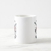 編み物大好き ハートの毛糸 グラフィック ニッター コーヒーマグカップ (中央)