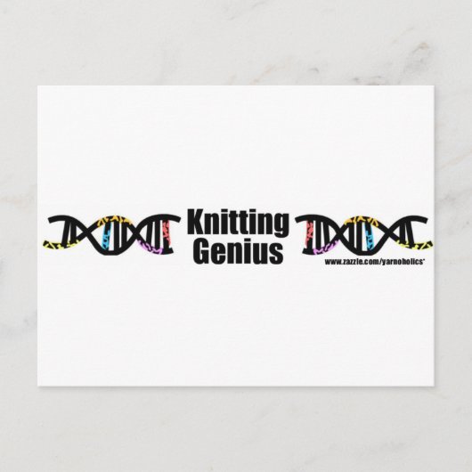 編み物天才 ポストカード (正面)