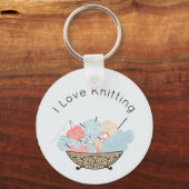 編み物好きな人のためのオリジナルコースター キーホルダー (正面)