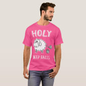 編み物好きな羊の面白いウール Tシャツ (正面フル)