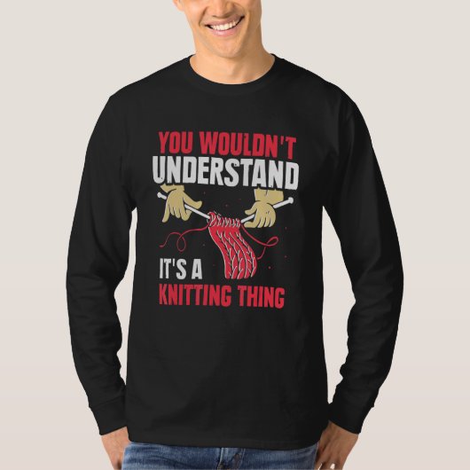 編み物好きにはわかるけど他人にはわからないセーター Tシャツ (正面)