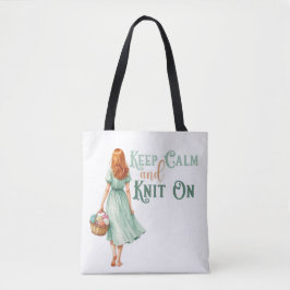 編み物好きのためのトートバッグ Keep Calm & Knit On トートバッグ