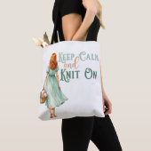 編み物好きのためのトートバッグ Keep Calm & Knit On トートバッグ (クローズアップ)