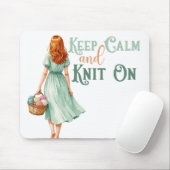 編み物好きのための「Keep Calm & Knit On」マウスパッド マウスパッド (マウス)