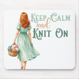 編み物好きのための「Keep Calm & Knit On」マウスパッド マウスパッド