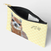 編み物好きへのギフト: ラマのモノグラム入り編み物用品 アクセサリーポーチ (見開き)