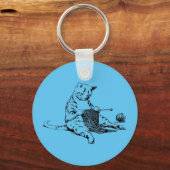 編み物子猫ワインチャーム キーホルダー (正面)