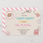編み物工芸パーティの招待状 招待状 (正面/裏面)
