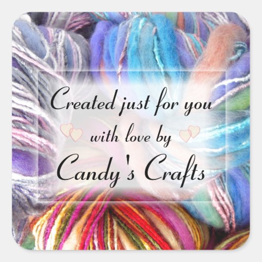 編み物工芸 スクエアシール (正面)