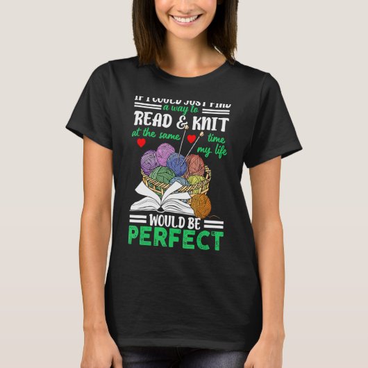 編み物引用文ラブズ読ニッター引用文本 Tシャツ (正面)