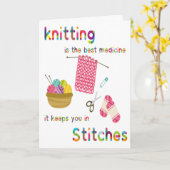 編み物応援カード カード (黄色い花)