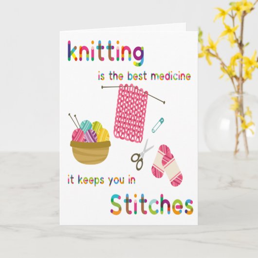 編み物応援カード カード (黄色い花)