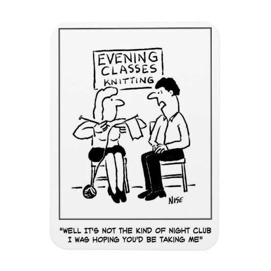 編み物成人教育夜間授業&ナイトクラブ マグネット (縦)