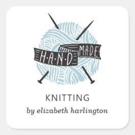 編み物手作りかぎ針のクラフト用品。ニット スクエアシール