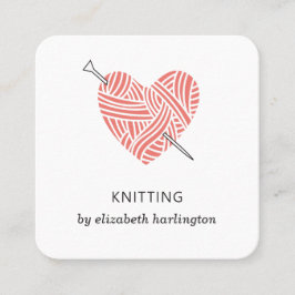 編み物手作りかぎ針のクラフト用品。ニット スクエア名刺