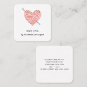 編み物手作りかぎ針のクラフト用品。ニット スクエア名刺 (正面/裏面)