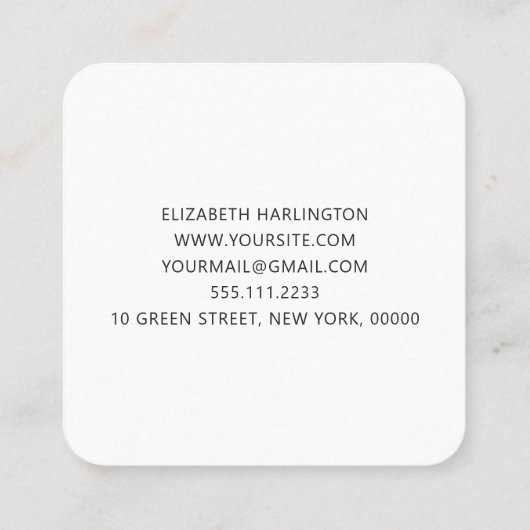 編み物手作りかぎ針のクラフト用品。ニット スクエア名刺 (裏面)