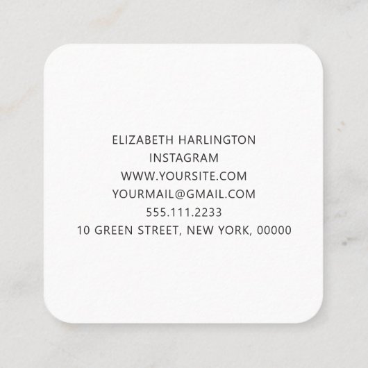 編み物手作りクロシェのクラフト用品ニッター スクエア名刺 (裏面)