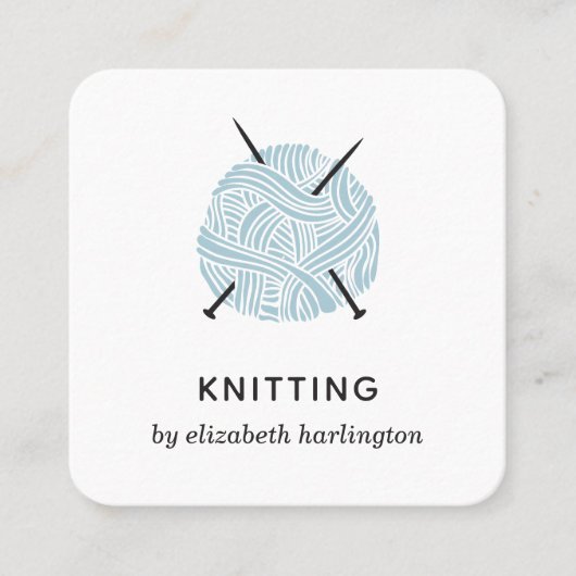 編み物手作りニット・クロシェのクラフト用品 スクエア名刺 (正面)
